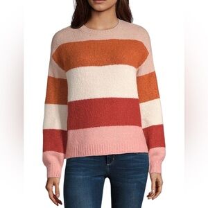 A.N.A. Colorblock Long Sleeve Crew Neck Cozy Knit Sweater Size PXL Fall Winter